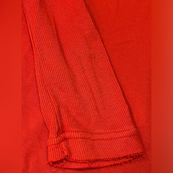 Free People Moonshine Tunic Top  Oversized T Shirt V Neck Coral Long Sleeve  XS - Picture 7 of 8